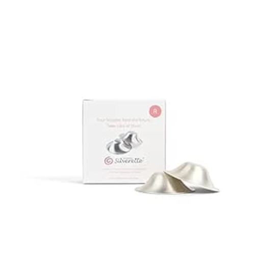 SILVERETTE The Original Silver Nursing Cups, Silverettes Metal Nipple Covers for Breastfeeding, Nursing Shield, 925 Silver Nipple Cover Guards, Soothe and Protect Sore Nipples -Made in Italy - Regular