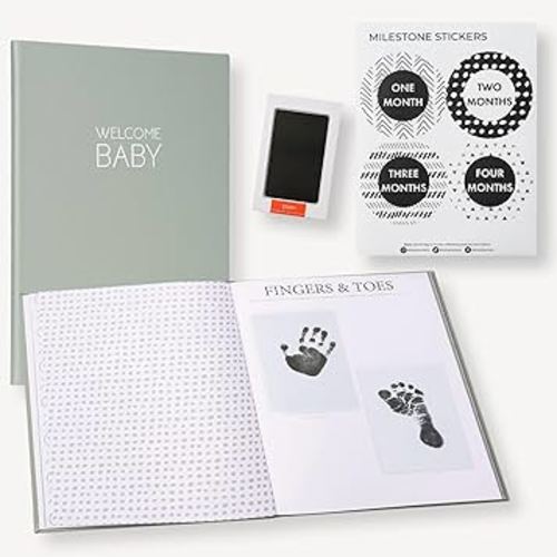 Nora's Nursery Baby Memory Book for Girl or Boy - 60 Pages Baby Book with Faux Leather Cover - Essential Baby Book Keepsake for New Parents - Baby Album and Memory Book for Your Child's First 5 Years