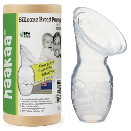 Haakaa Silicone Manual Breast Pump - Hands-Free, Quick Clean, Baby Essentials, 100% Food Grade