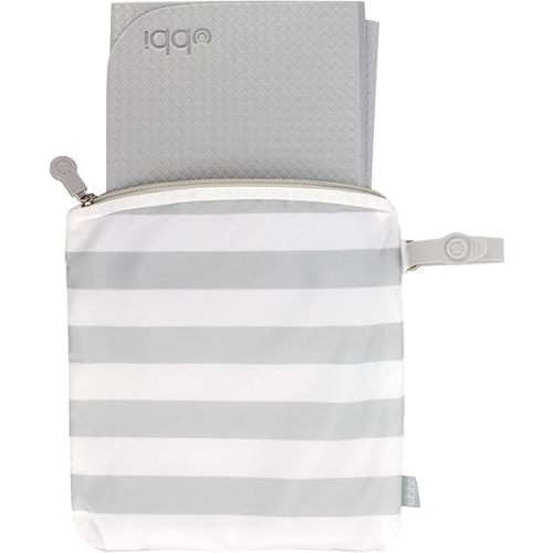 Ubbi On-the-Go Changing Mat with Carrying Bag, Soft and Comfortable Diaper Bag Accessory Must Have for Newborns, Easy to Clean, Portable Changing Pad, Gray