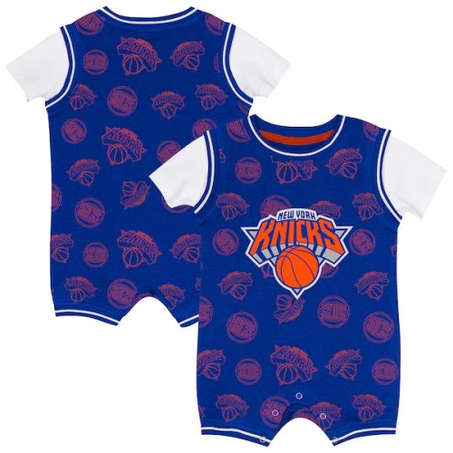 Newborn New York Knicks Outerstuff Blue Logo Mania Bodysuit