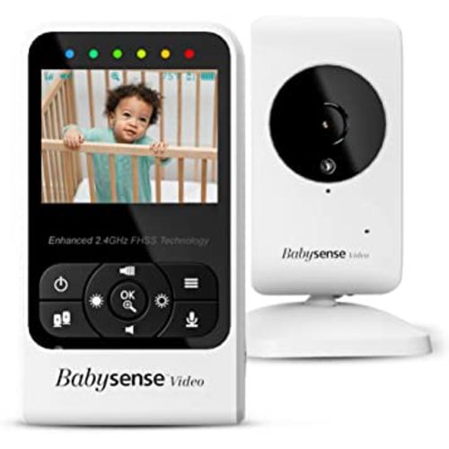 Babysense New Video Baby Monitor with Camera and Audio, Long Range, Room Temperature, Infrared Night Vision, Two Way Talk Back, Lullabies and High Capacity Battery, Model V24R