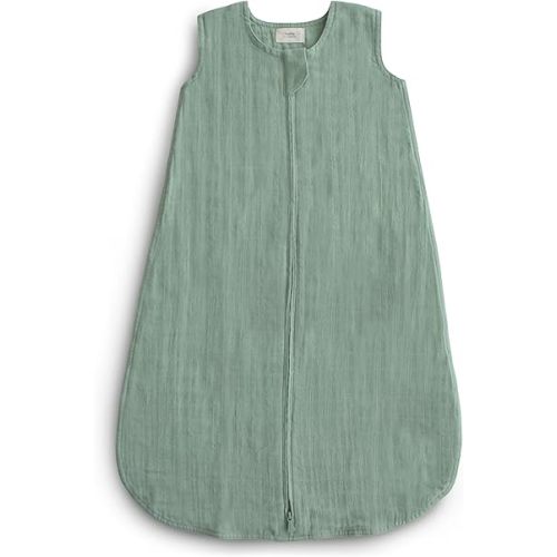 mushie Baby Wearable Blanket | 100% Organic Cotton Muslin | Sleeping Bag For Infants (Roman Green)