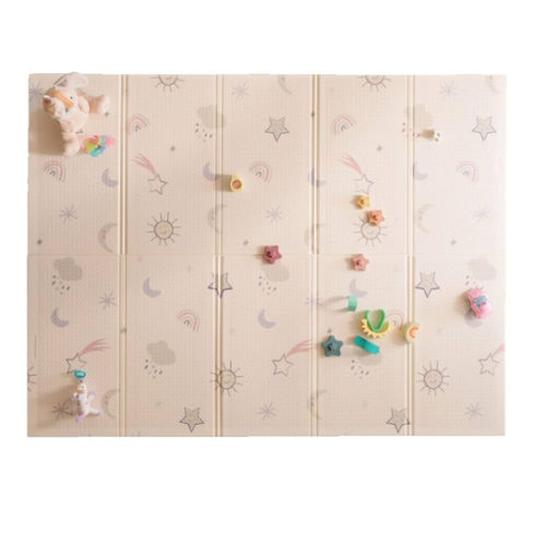 Nuby Reversible Baby Floor Mat - Foldable and Lightweight Baby Play Mat for Floor - Easy Storage and Travel - Stars and Sky