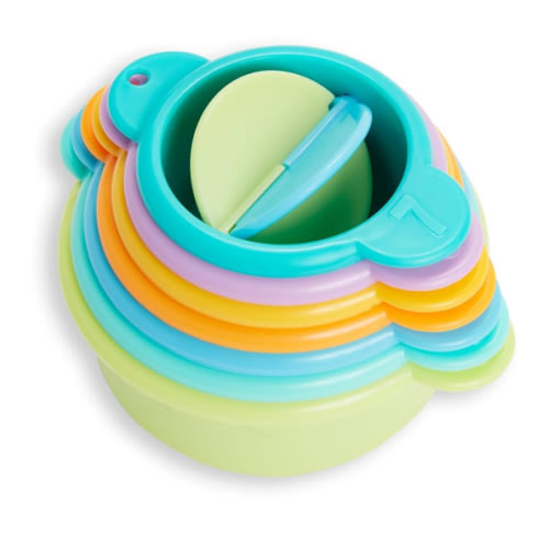 Munchkin Connect-A-Cup Bath Toy, Stacking and Straining Cups for Baby and Toddler