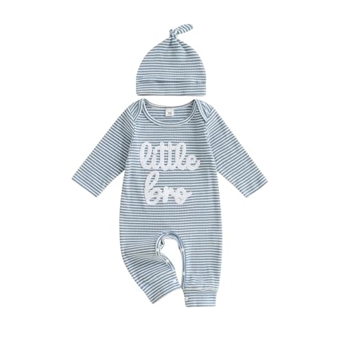 Newborn Baby Boy Clothes Little Brother Romper Jumpsuits One Piece Infant Coming Home Outfit 2Pcs Clothing Set