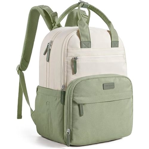 mommore Diaper Bag, Large Baby Diaper Bag with Quick-access Insulated Pockets, Changing Pad, Functional Travel Backpack with Luggage Strap, Stroller Straps