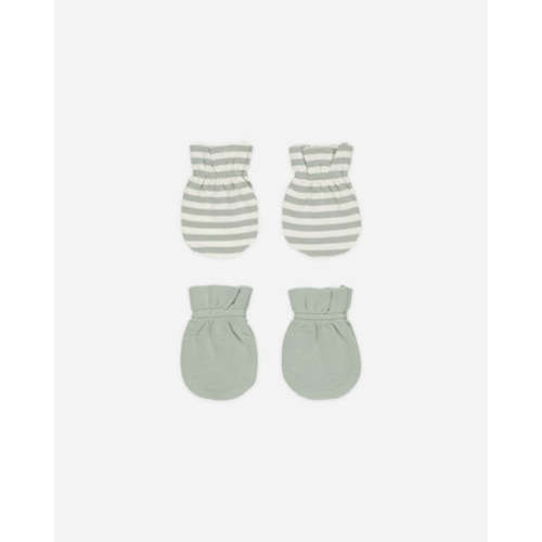 No Scratch Mittens, Set of 2 || Sage Stripe, Sage