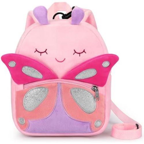 mibasies Toddler Backpacks for Girls 2-4: Plush Backpack -3D Animal Cartoon Mini Travel Bag -10 inch Toddler Backpack Leash