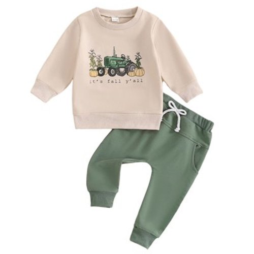 HCNTES Kids Toddler Baby Girl Tie Tracksuit Outfit Top and Pants 3Pcs Clothes Set Sweatsuits Jogging Suits, Beige 6-12 Months