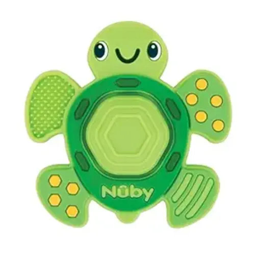Nuby Teethe N' Pop Sensory Play Teether - Baby Teething Toy - 3+ Months - Turtle