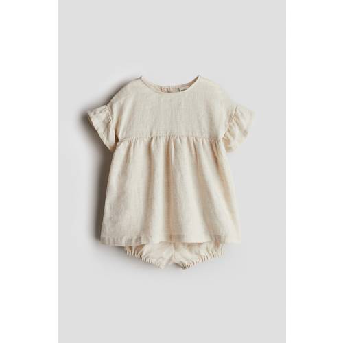 2-PIECE LINEN DRESS AND BLOOMERS SET
