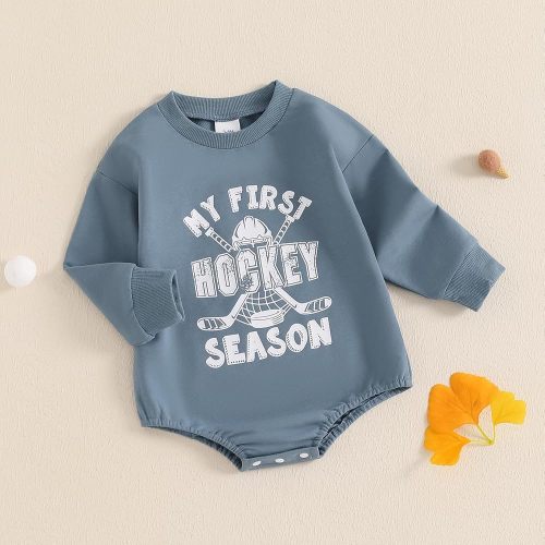 Amazon.com: Newborn Hockey Outfit Baby Boy Girl My First Hockey Season Bubble Romper Long Sleeve Jumpsuit Infant Winter Clothes (Blue, 3-6 Months): Clothing, Shoes & Jewelry