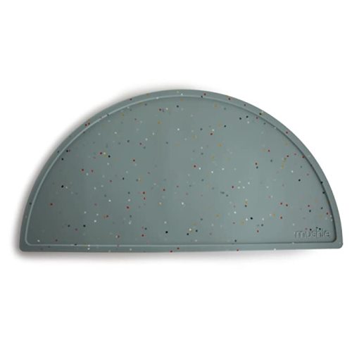 mushie Silicone Placemat for Kids | BPA-Free Non-Slip Design (Cambridge Blue Confetti)