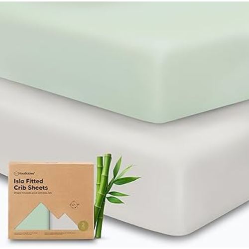 KeaBabies 2-Pack Baby Crib Sheets for Boys, Girls - 52x28 Viscose Derived from Bamboo Toddler Bed Sheets Neutral, Fitted Crib Mattress Cover for Standard Baby Bedding, Soft & Cozy (Sage)