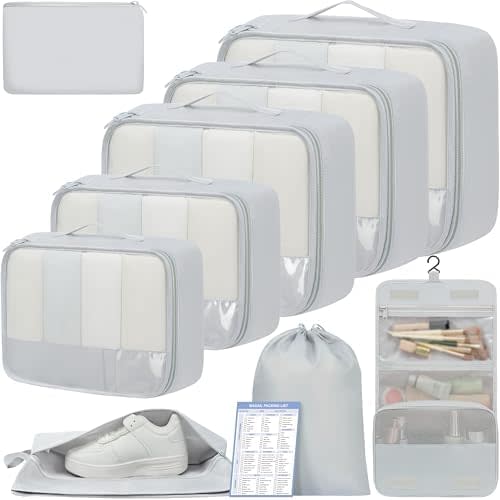 BAGAIL 9 Set Packing Cubes Luggage Packing Organizers for Travel Accessories