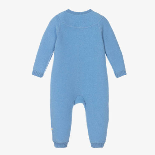 Joha - Blue Thermal Wool Romper | Childrensalon