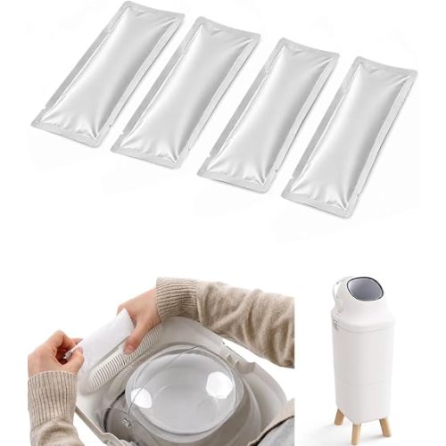 4-Pack Replacement Deodorizer Packs Compatible with Momcozy Diaper Pail, Diaper Pail Deodorizer Refills, Easy Replacement Packs for Nursery Use