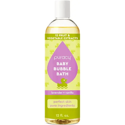 Puracy Bubble Bath for Children, Gently Scented with Real Lavender & Vanilla, 98.75% Natural Baby Bubble Bath, Plant-Based Moisturizers for All Skin Types, Tear-Free for Daily Use, 12 Fl Oz