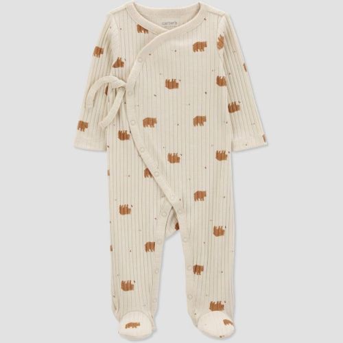 Carter's Just One You® Baby Bears Footed Pajama - Cream/brown 6m: Infant Animal Pattern, Long Sleeve