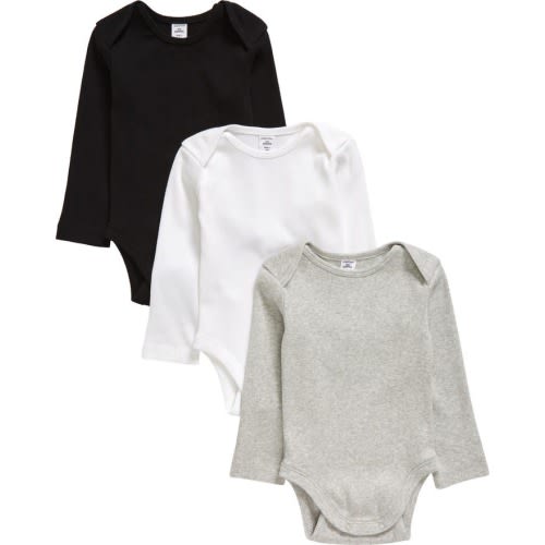 Baby Kids' Nordstrom Grow with Me 3-Pack Organic Cotton Adjustable Bodysuits, Size: 9-12M
