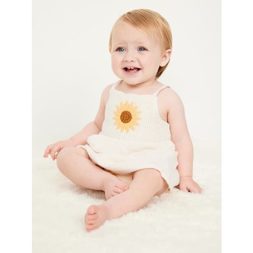 Sleeveless Crochet-Knit Double-Weave Dress for Baby
