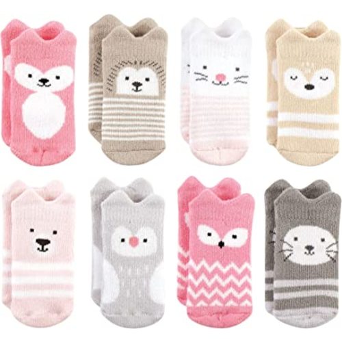 Hudson Baby Baby Girls' Cotton Rich Newborn and Terry Socks