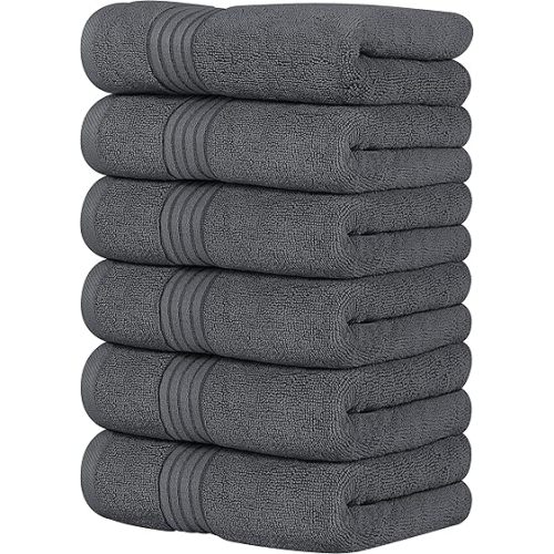 Utopia Towels 6 Piece Premium Hand Towels Set, 16 by 28 inches, 100% Ring Spun Cotton, Lightweight and Highly Absorbent Towels for Bathroom, Travel, Camp, Hotel, and Spa, Grey