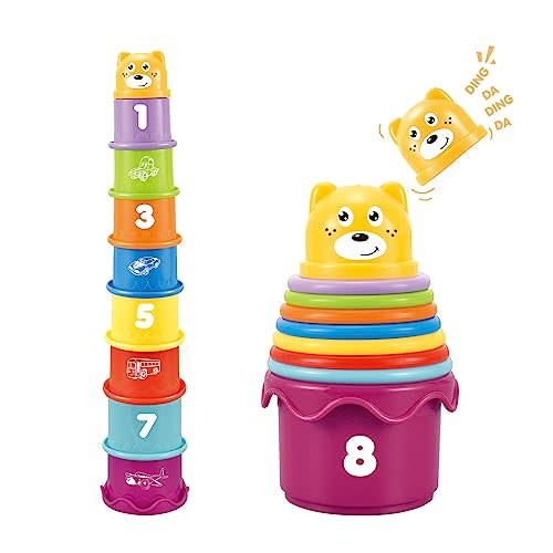 Cosaway Baby Stacking Nesting Cups Toys, Baby Toys 6 to 12 Months, Montessori Toys for Toddler Gifts 1 Year Old