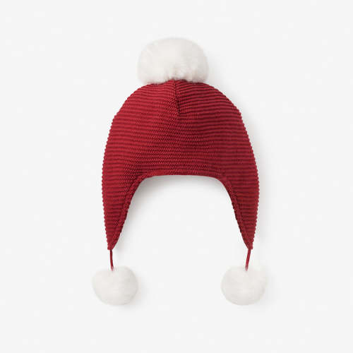 Sofia & Finn Holiday Red Pom Pom Baby Hat RED / 3-9M