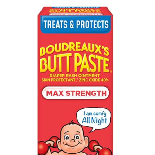 Boudreaux's Butt Paste Maximum Strength Diaper Rash Cream, Ointment for Baby, 4 oz Tube