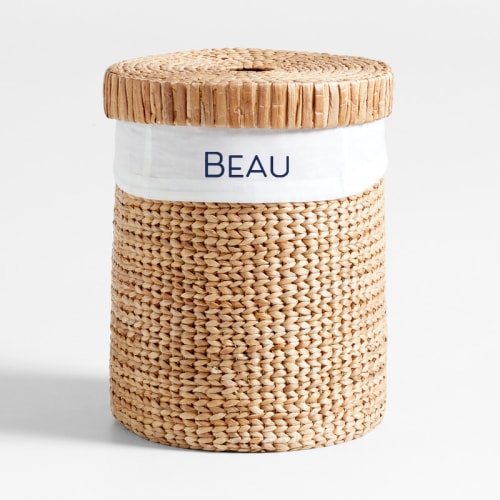 Personalized Wonderful Wicker Organic Cotton Hamper Liner