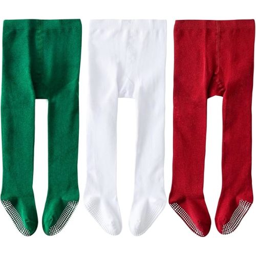 EPEIUS Baby Tights Baby Girls Non-Slip Plain/Ribbed Leggings Seamless Cotton Stockings Pantyhose Newborn Infant Toddler