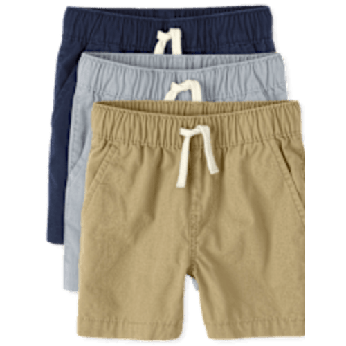 Toddler - 6 to 9 Month - 3 Pack - Multi Color - Baby And Toddler Boys Woven Pull On Jogger Shorts 3-Pack - BLUE | The Children's Place