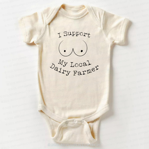 I Support My Local Dairy Farmer Bodysuit For Baby 7
