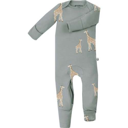 DiaperZip Convertible Footie Pajamas, Giraffe Moss - günamüna | Maisonette