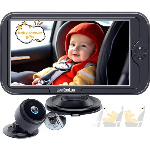 LeeKooLuu Baby Car Camera USB - Ease Installation Gift for Infant Protect Baby's Eyes Color Image Clear Night Vision HD 1080P 360° Rotation No-Sloshing Hide Lights 150° Wide View Angle for 3 Kids -K01