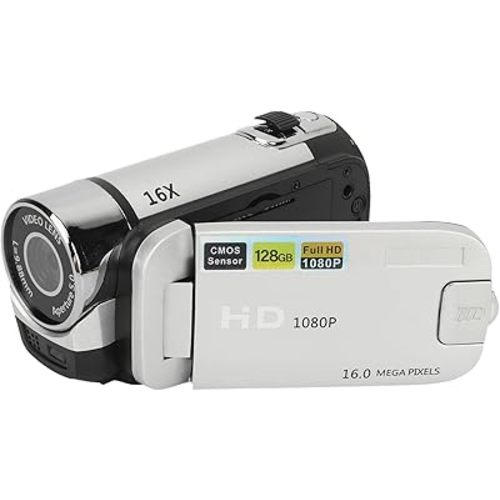 Vintage Video Camera Camcorder, 16Mp Cam Corder, 1080P Digital Camera, 2.4 Inch Rotatable Screen Camcorder, 16X Zoom HD Video Recorder with Fill Light for Teens Beginner Adult