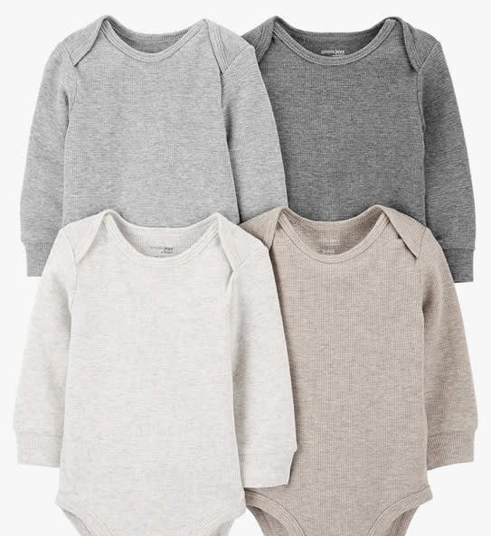 Simple Joys by Carter's Baby 4-pack Soft Thermal Long Sleeve Bodysuits