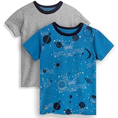 Mightly Boys and Girls' Crewneck Short Sleeve T Shirts | 100% Organic Cotton, Colorful, Soft & Basic Crewneck Tee for Kids