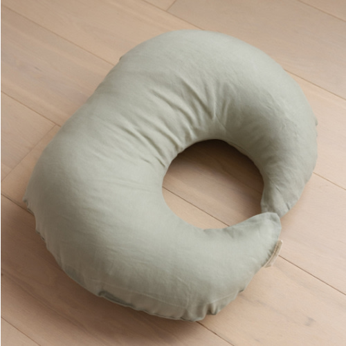 Nursing Pillow & Cover- Moon Shape- Soft Sage – Linen Label