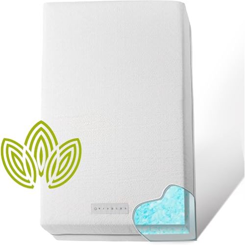 Organic Cotton Dual-Sided Crib Mattress | 2-Stage Premium Memory Foam CertiPUR-US Hypoallergenic Baby Mattress, Firm Support for Infant, Cooling Gel for Toddler, Waterproof Washable Cover, 52x27.5x5.5