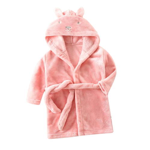 Diufon Unisex Baby Robe Toddler Boys Girls Long Sleeve Fleece Hooded Robes Fall Winter Soft Pajamas Bathrobe