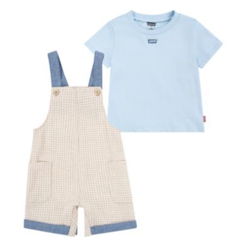 Baby Boys Gingham Shortall and T-shirt Set