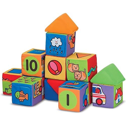 Melissa & Doug K's Kids Match and Build Soft Blocks Set