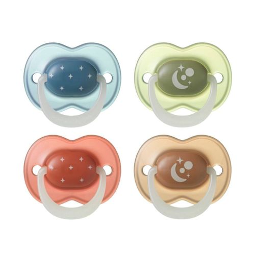 Tommee Tippee Night Time Glow in the Dark Paci Pacifiers - Twilight Tones - 4pk 6-18m: Silicone, BPA-Free