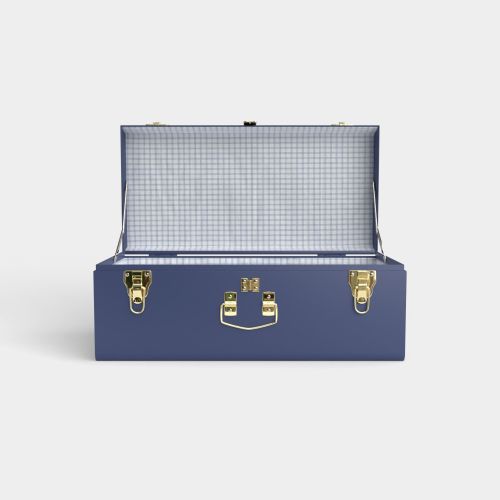 Petite Trunk - Navy - Picnic in Blue / Embroidery