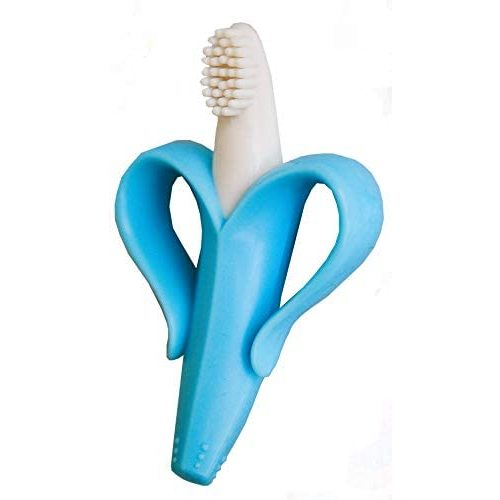 Baby Banana - Blue Banana Toothbrush, Training Teether Tooth Brush for Infant, Baby, and Toddler (BR003B)