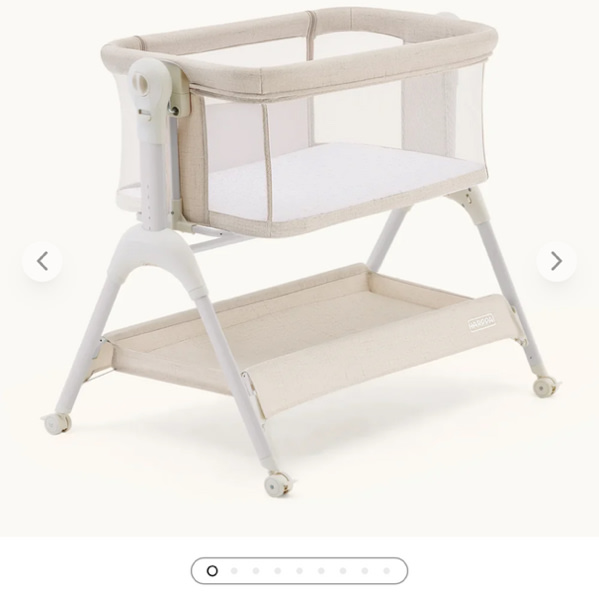Harppa Cuddly Sway | 3-in-1 Rocking Baby Bassinet & Bedside Sleeper with Anti-Reflux Mattress for Newborns | Attaches to Bed, Adjustable Height, Tool-Free Setup, Portable Wheels, CPSC Certified, Gentle Rocking Motion | Ideal for Infants, Safe Co-Sleeping