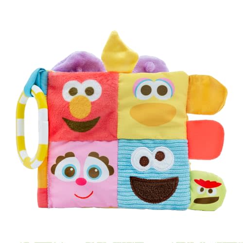 KIDS PREFERRED Sesame Street Soft Book Featuring Your Favorite Characters with Sensory Materials and Multiple Tabs to Keep Baby Engaged – 11 Inches – Surface Washable